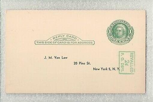 1952 US Gov\'t Postal Card Advertising-Massachusetts Mutual Wall Calendar-Reply C