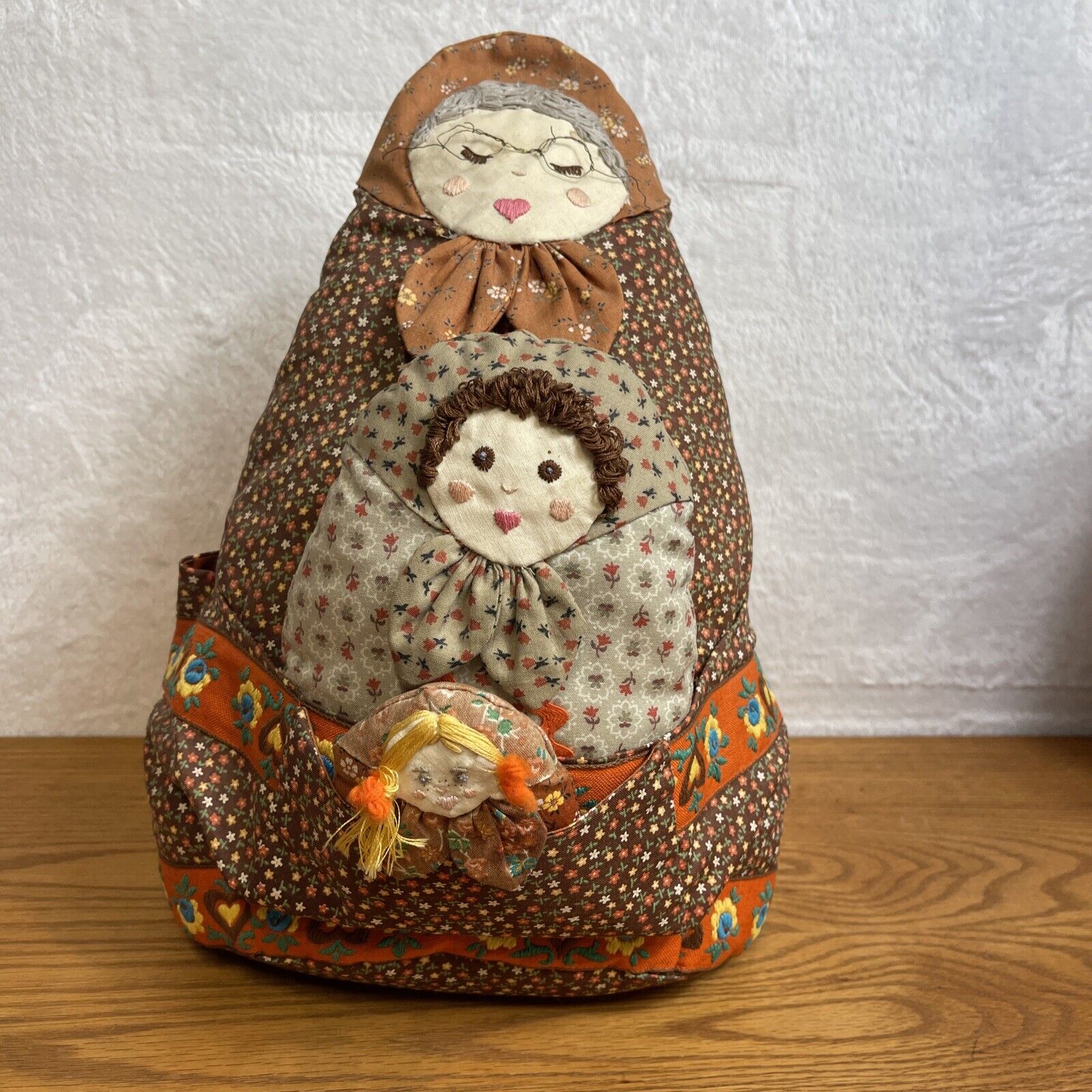Handmade Caddy Granny and Stacking Babies Weighted Doll Pockets Happy Stitching