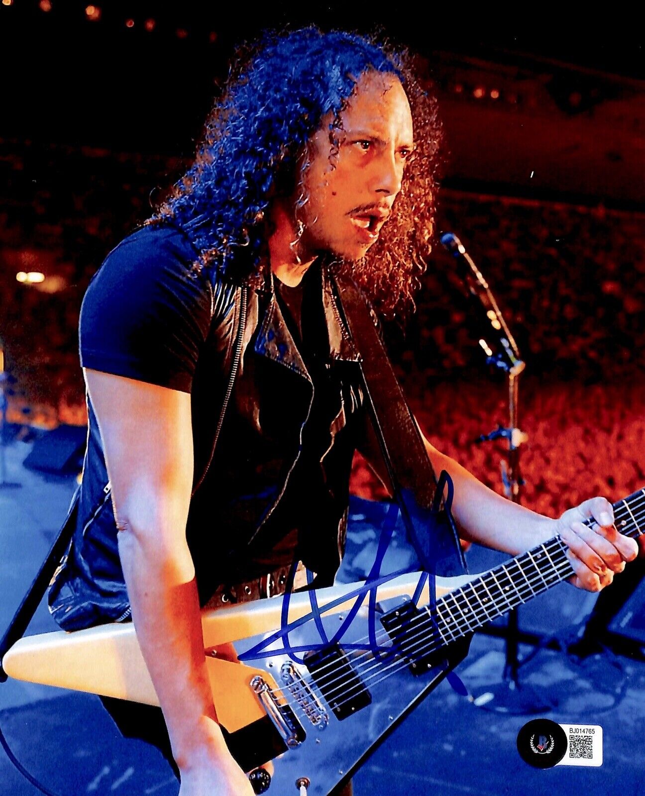 Kirk Hammett Metallica Lead Guitarist Signed 8x10 Photo BECKETT Grad Collection