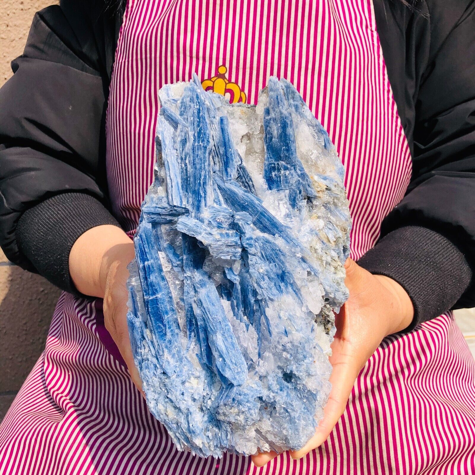5.5LB Rare Natural beautiful Blue Kyanite With Quartz Crystal Specimen Healing