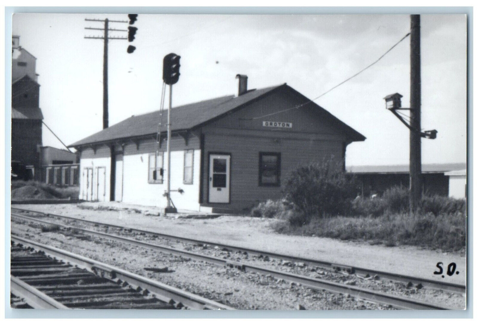 Groton South Dakota SD Postcard Groton Depot Station c1950's RPPC Photo