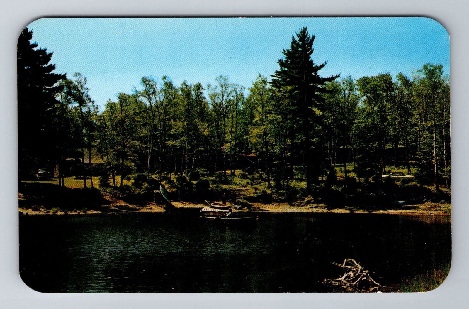 Yarmouth Nova Scotia Canada, Birchdale Camps, Lake Canoes, Vintage Postcard