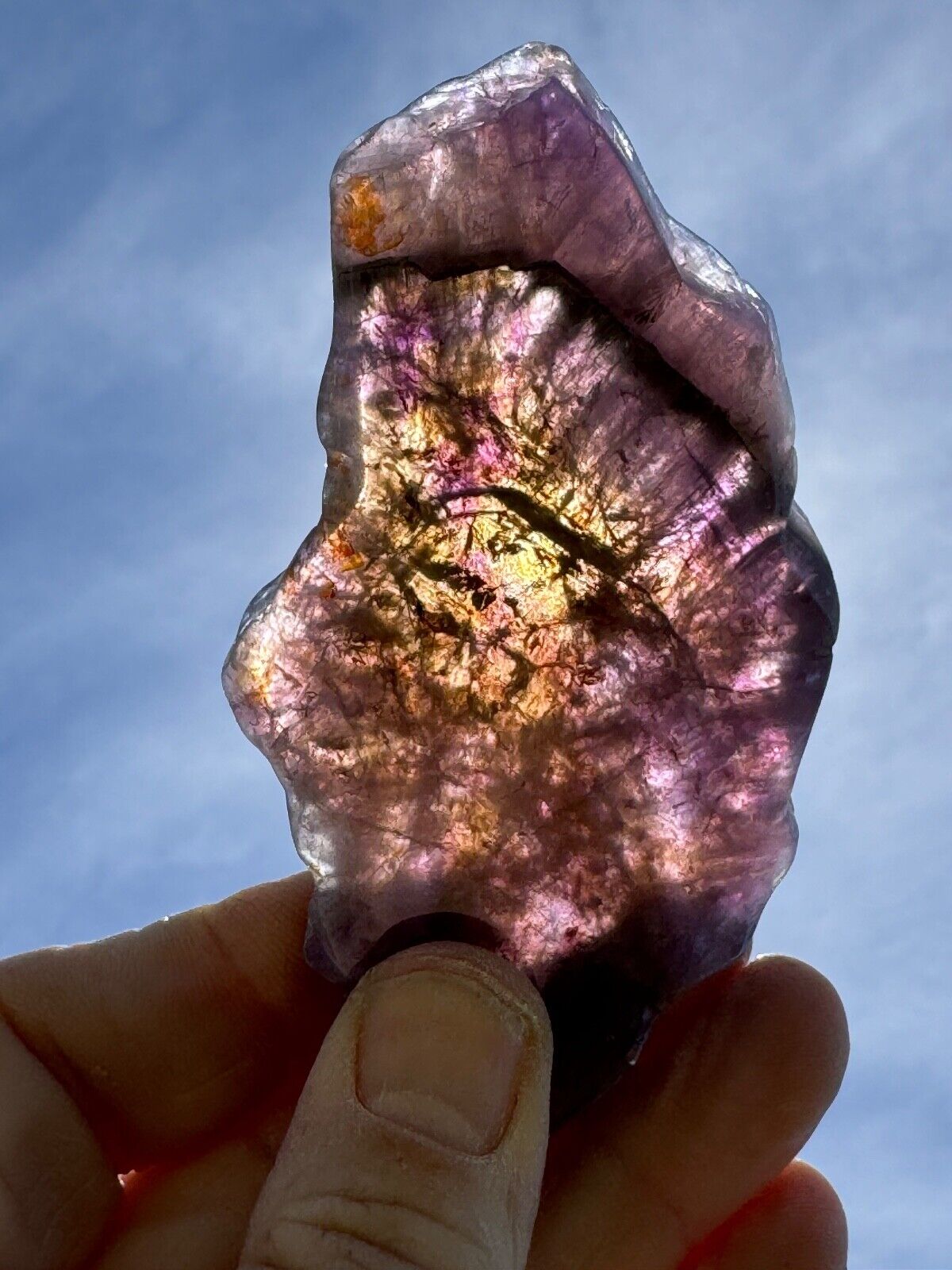 Large AAA Amazing Auralite 23 Crystal Slice from Canada polished 4\