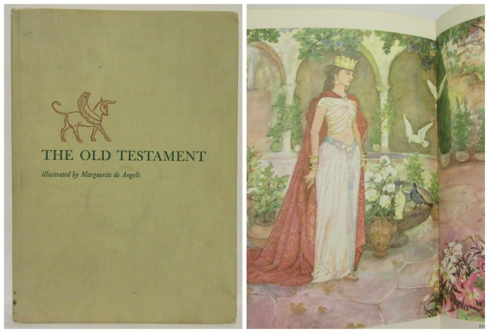 Vintage The Old Testament Illustrated Marguerite de Angeli 1960 Bible Art Book