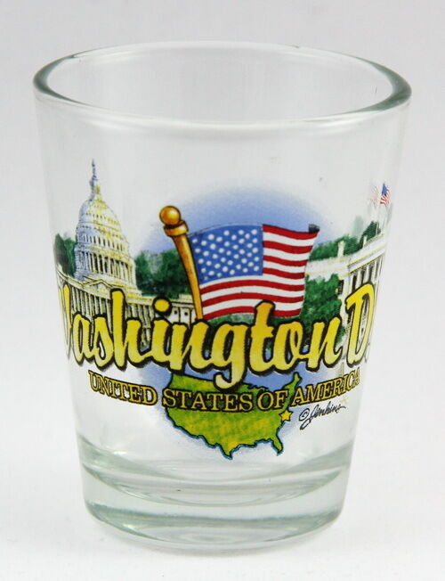 WASHINGTON DC STATE ELEMENTS SHOT GLASS SHOTGLASS