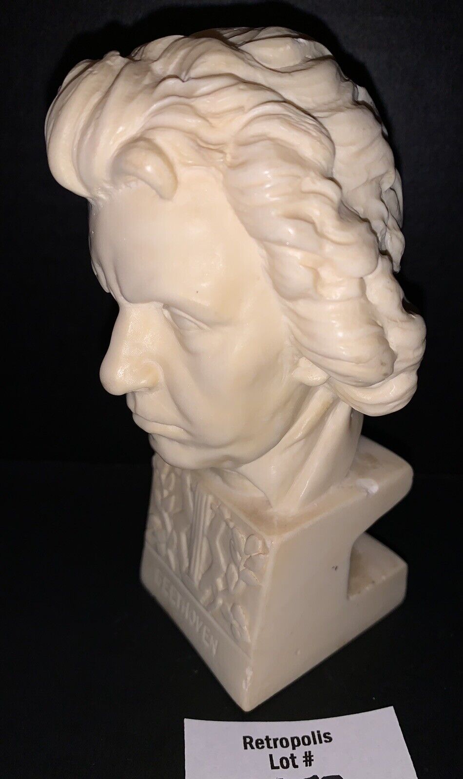 Vintage Music Composer Bust Figurine Bookend Beethoven Italy Sculptor A Santini
