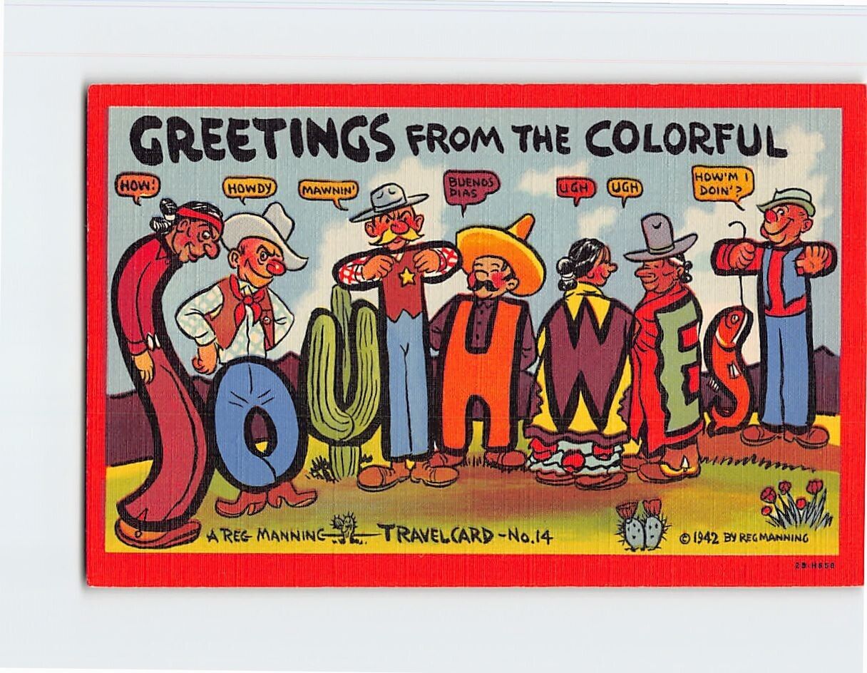 Postcard Greetings from the Colorful Southwest Art by Reg Manning