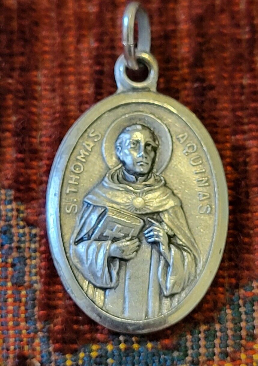 St. Thomas Aquinas & St. Aloysius Vintage & New Sterling Medal Italy Catholic