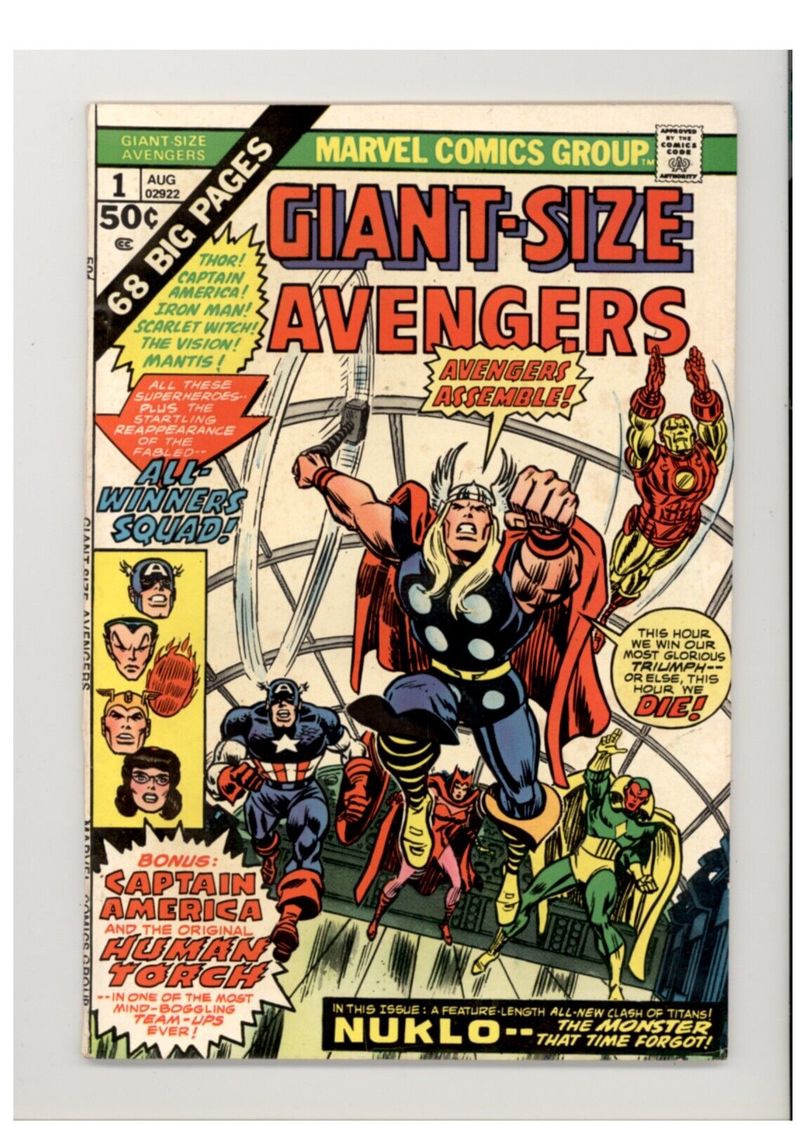 Giant-Size Avengers 1 VF 1st Appearance Nuklo 1974