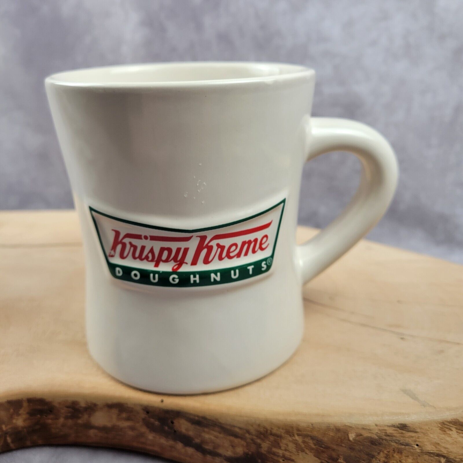 Krispy Kreme Coffee Mug Doughnuts Raised Logo Retro Diner Style 14 oz Heavy