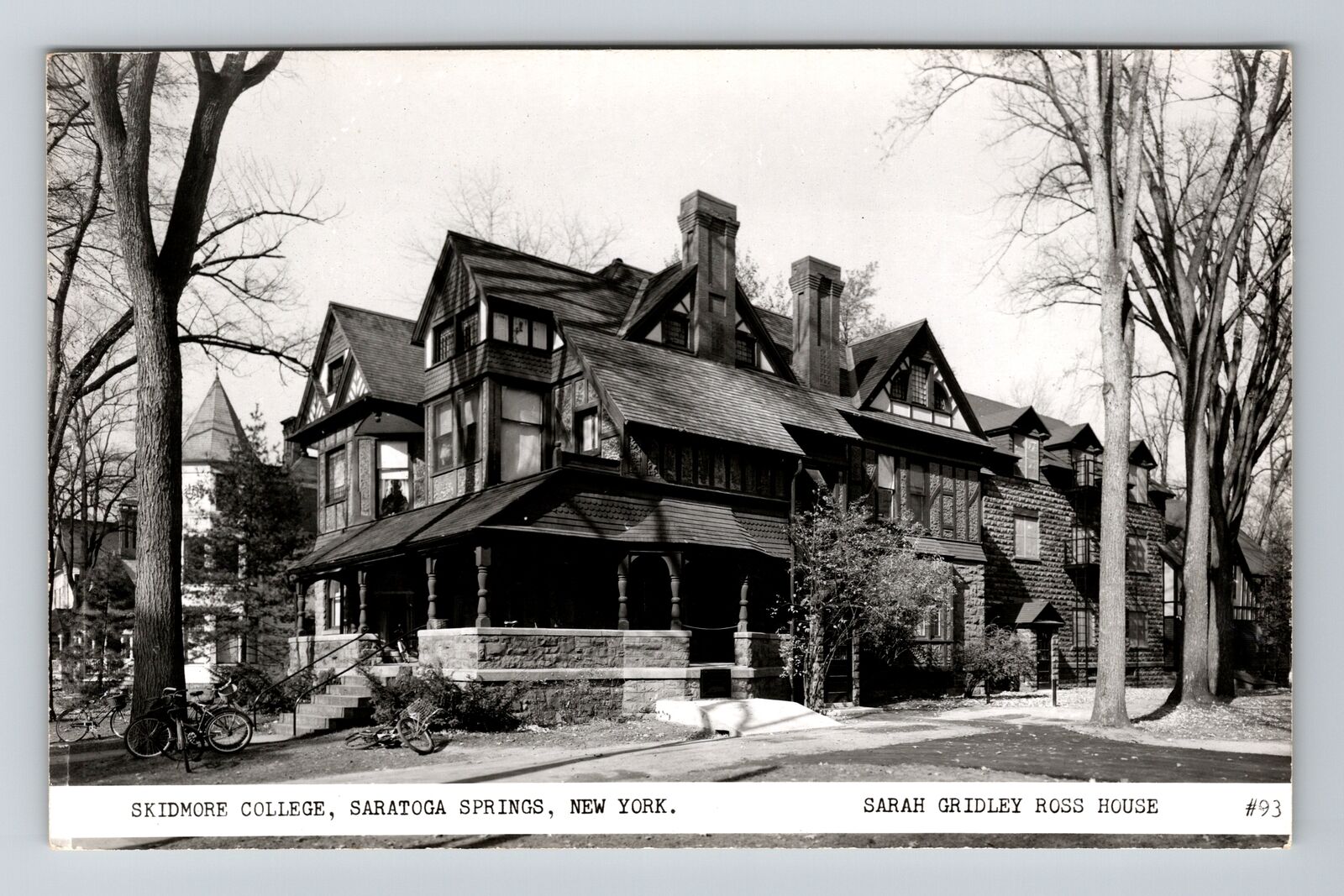 Saratoga Springs NY RPPC, Sarah Gridley Ross House, Skidmore College Postcard