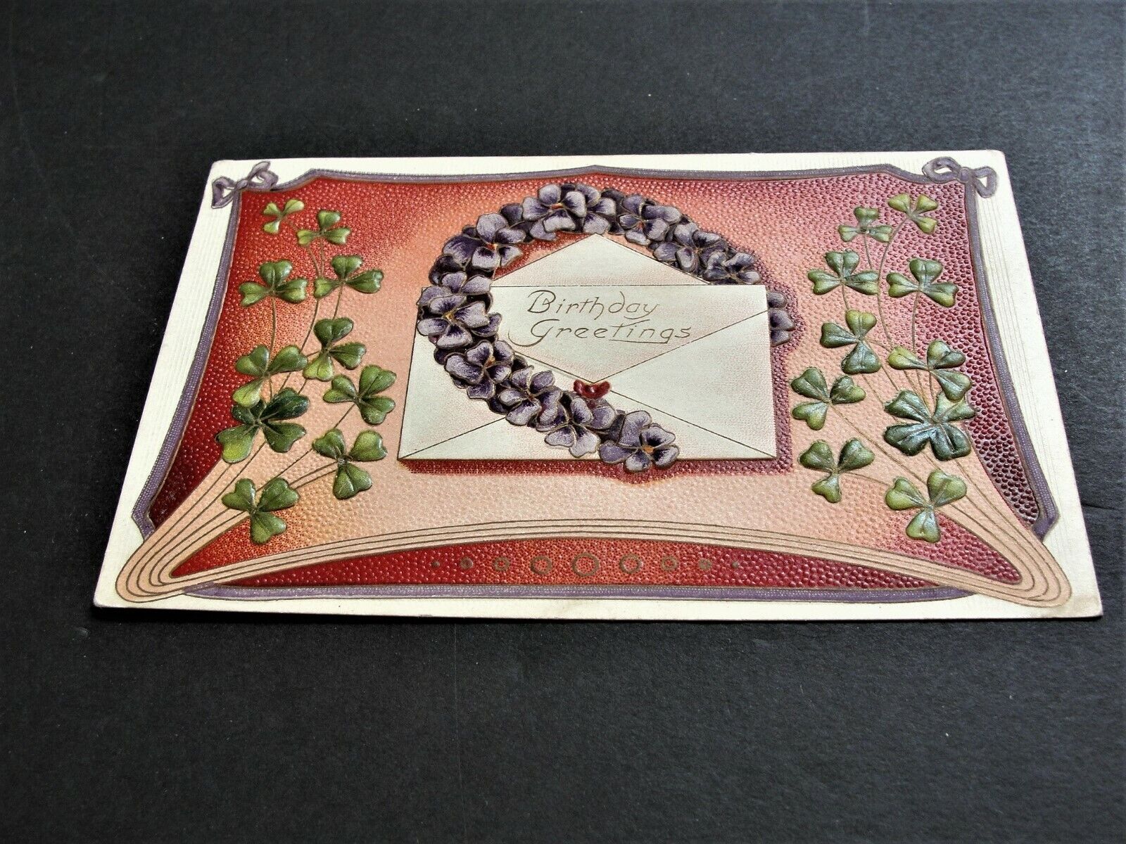 1909 Birthday Greetings - Ben Franklin One Cent-Embossed Postcard. RARE.