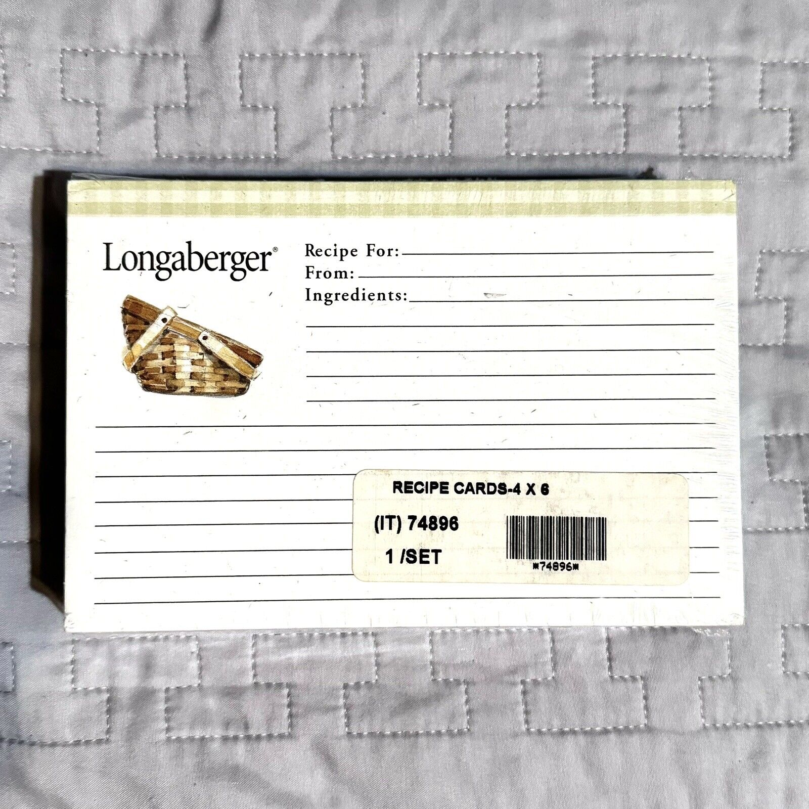 Vintage Longaberger Recipe Cards 100 Ct.  Plus Dividers in Sealed Package