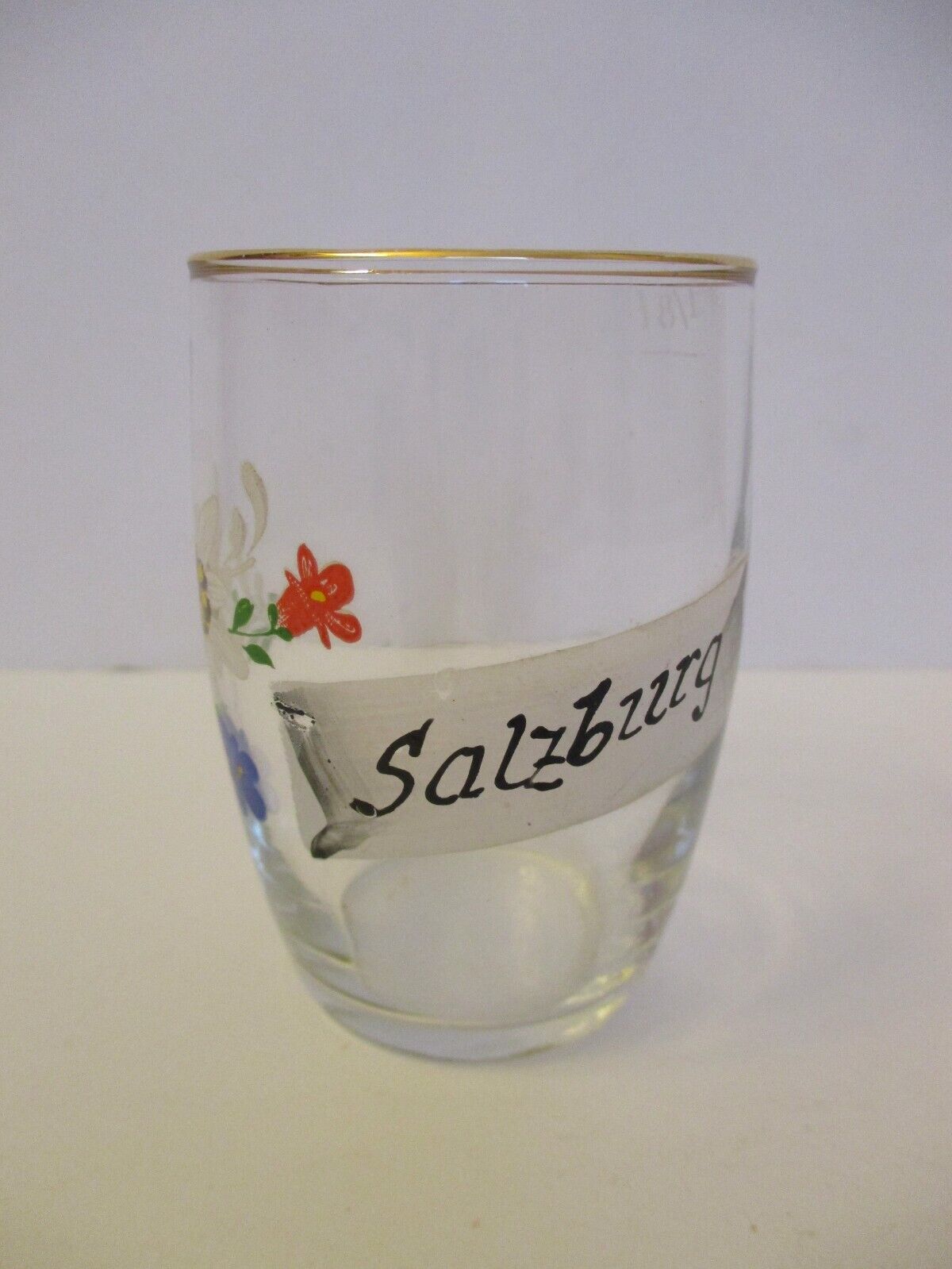 SOUVENIR~SALZBERG AUSTRIA~GOLD TRIM GLASS~3\