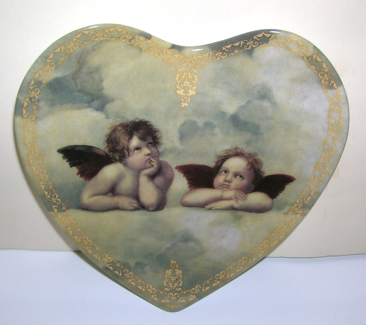 Collectors Plate Heart Shaped Angels Cherubs Bradford Exchange \