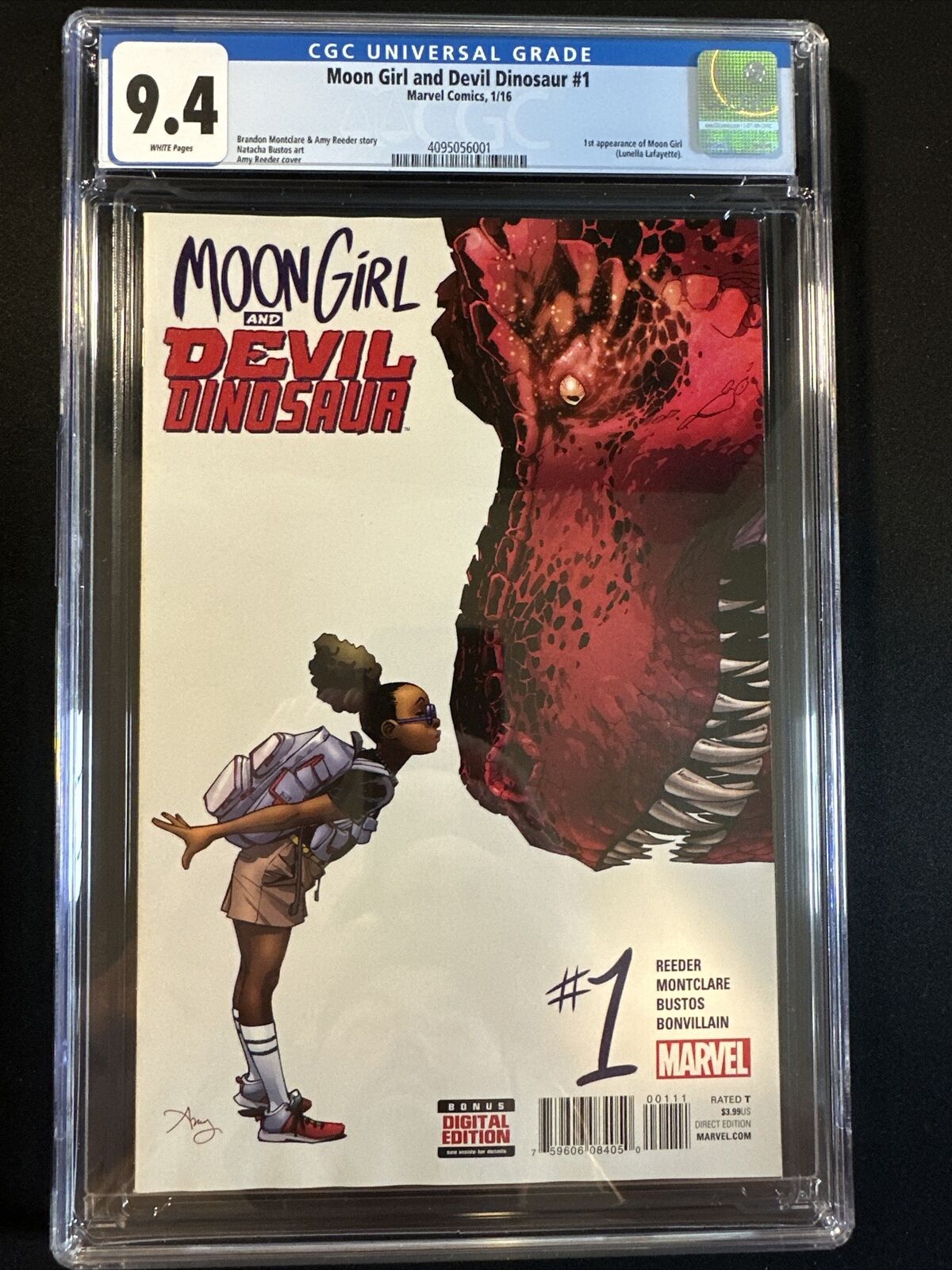 Moon Girl and Devil Dinosaur #1 CGC 9.4 1st Lunella Lafayette Marvel White Pages