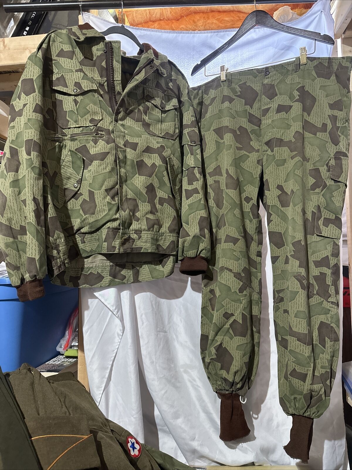 VTG Bulgarian Army splinter Camo Winter Jacket & Pants Military Surplus Uniform