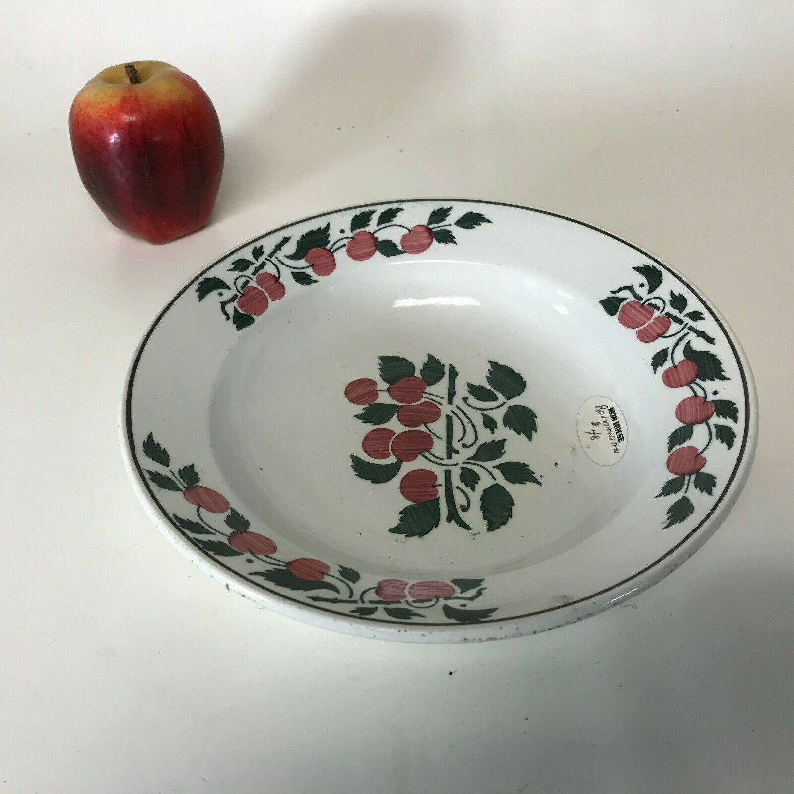 Rare 19th Century Romanian Porcelain Shallow Bowl Grape Decoration 