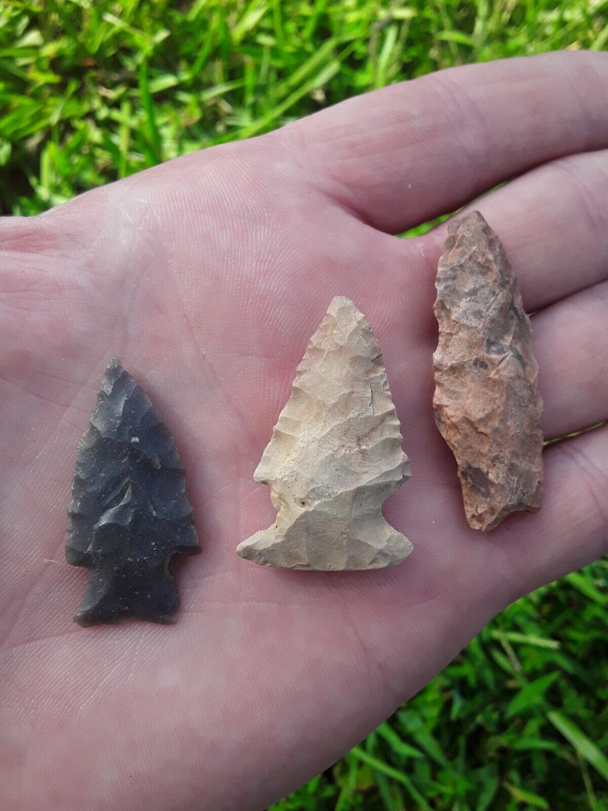 3 Authentic Ancient Arrowhead Native American  pre 1600 N MS Color  Artifact 