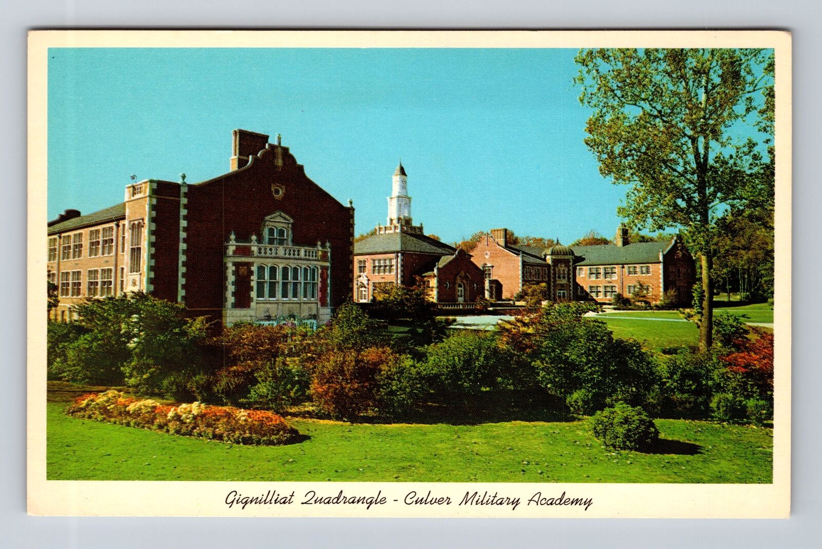 Culver IN-Indiana, Culver Military Academy Gignilliat Quad Vintage Postcard