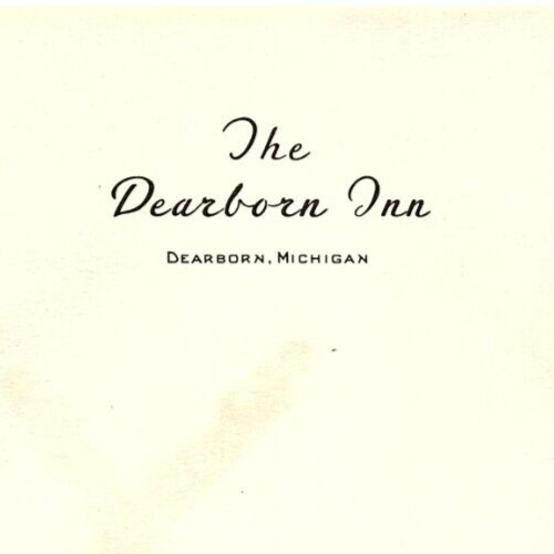 1930s THE DEALBORN INN HOTEL DEARBORN MICHIGAN STATIONARY LETTERHEAD  Z751