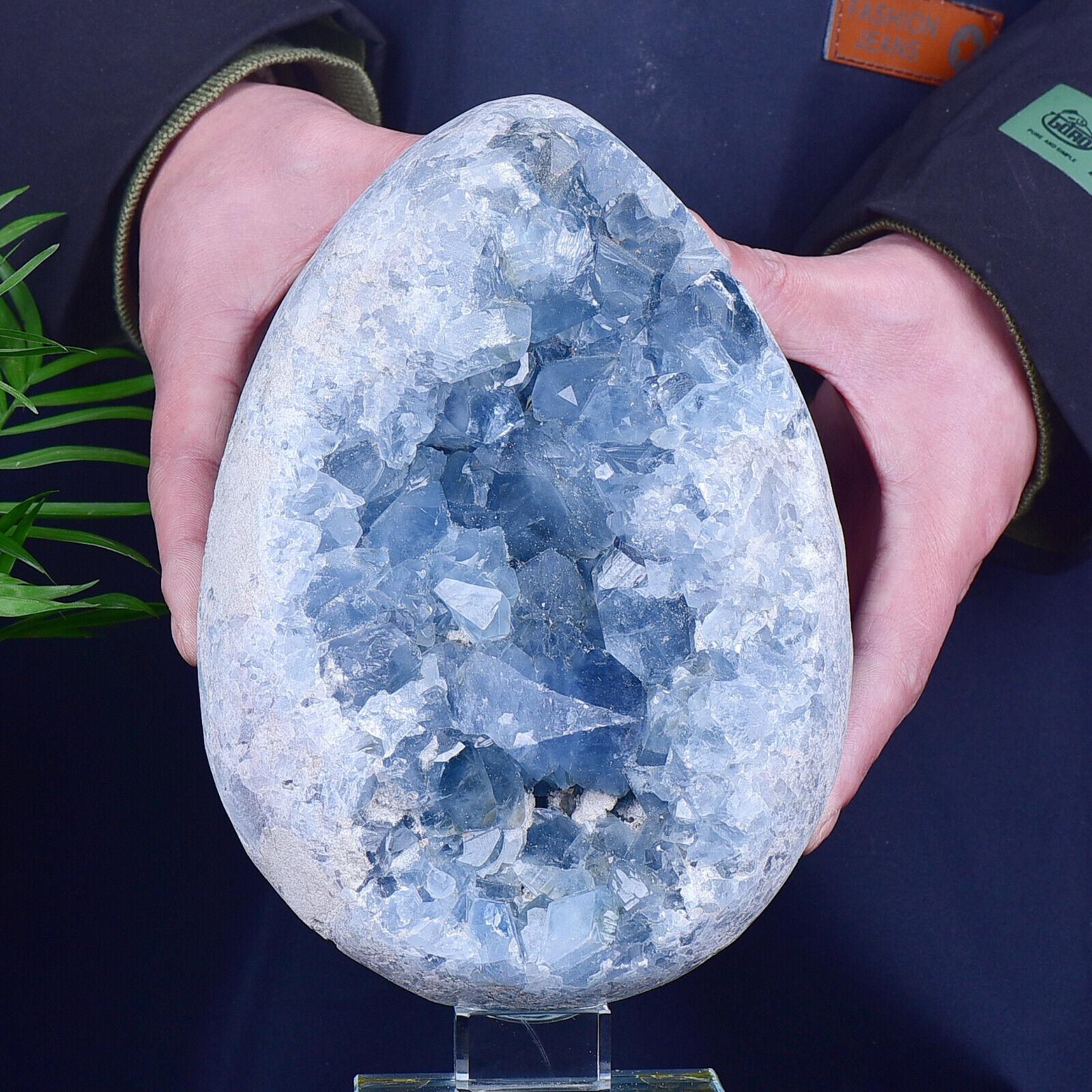 12.47LB Natural Blue Celestite Crystal Geode Cave Mineral Specimen Healing