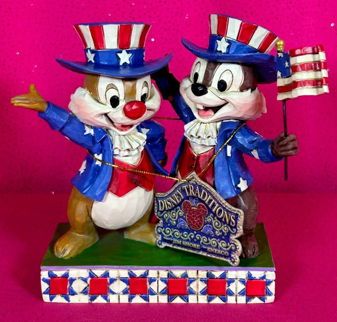 Jim Shore~Disney~Hooray for the USA~Chip & Dale~4045236~4th of July~New in Box