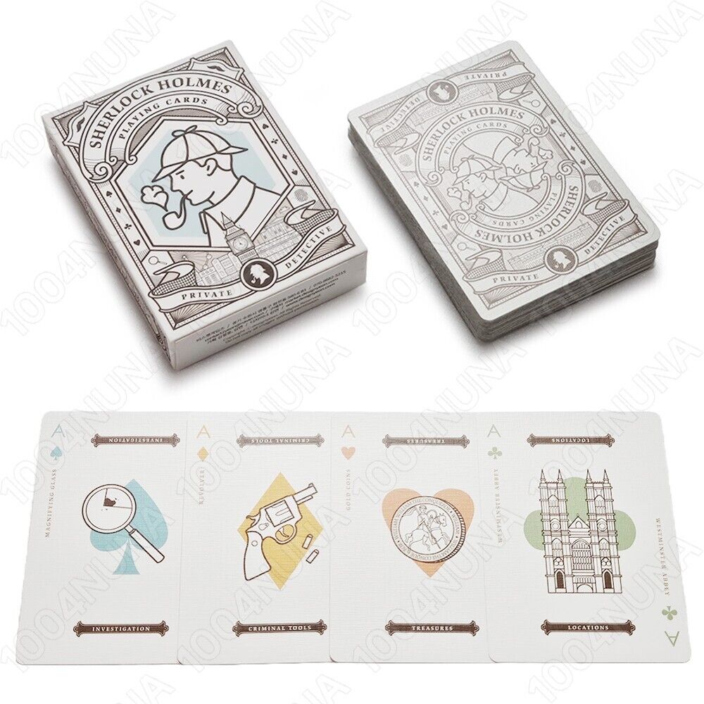 Sherlock Holmes Unique Design Illustration Poker Playing Cards Deck Game Plastic