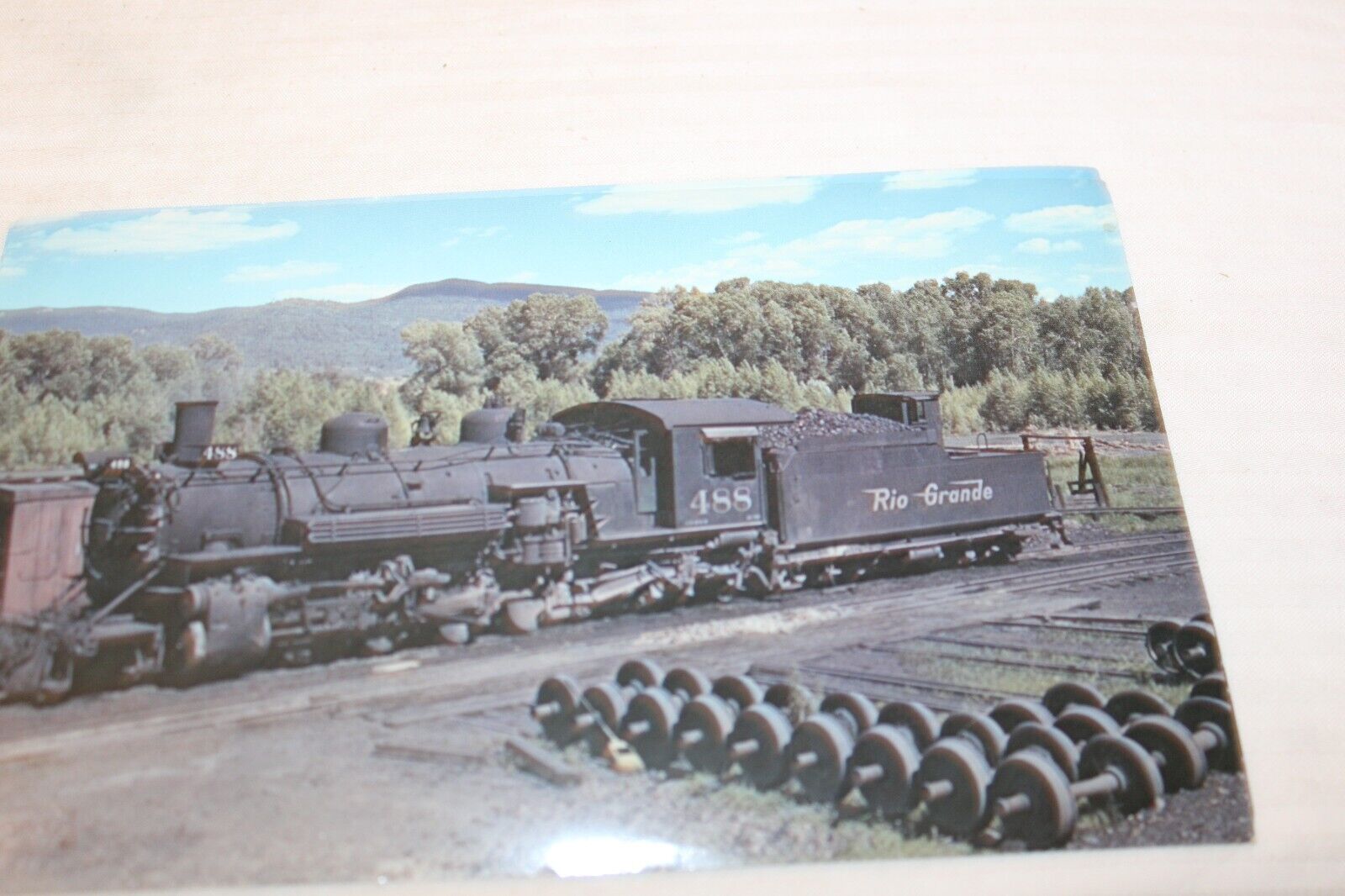 1972 Vanishing Vistas Photo Card D&RGW Rio Grande Steam Locomotive #488
