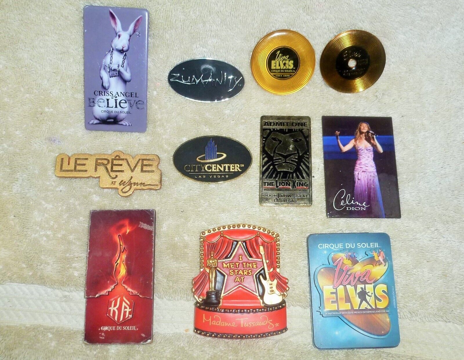 Lot x11 Assorted Las Vegas Show & Attraction Magnets Cirque Du Soleil Le Reve KA