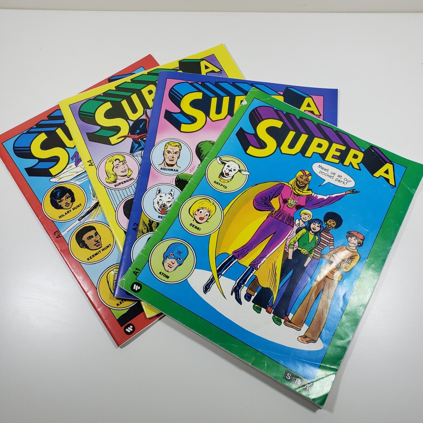 Vintage 1977 Super A1-A4 Motivational Reading Kits DC Comics Warner Educational