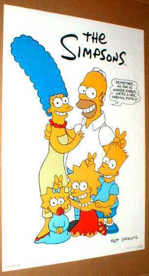 THE SIMPSONS A Nice Normal Family Original 1990 Poster
