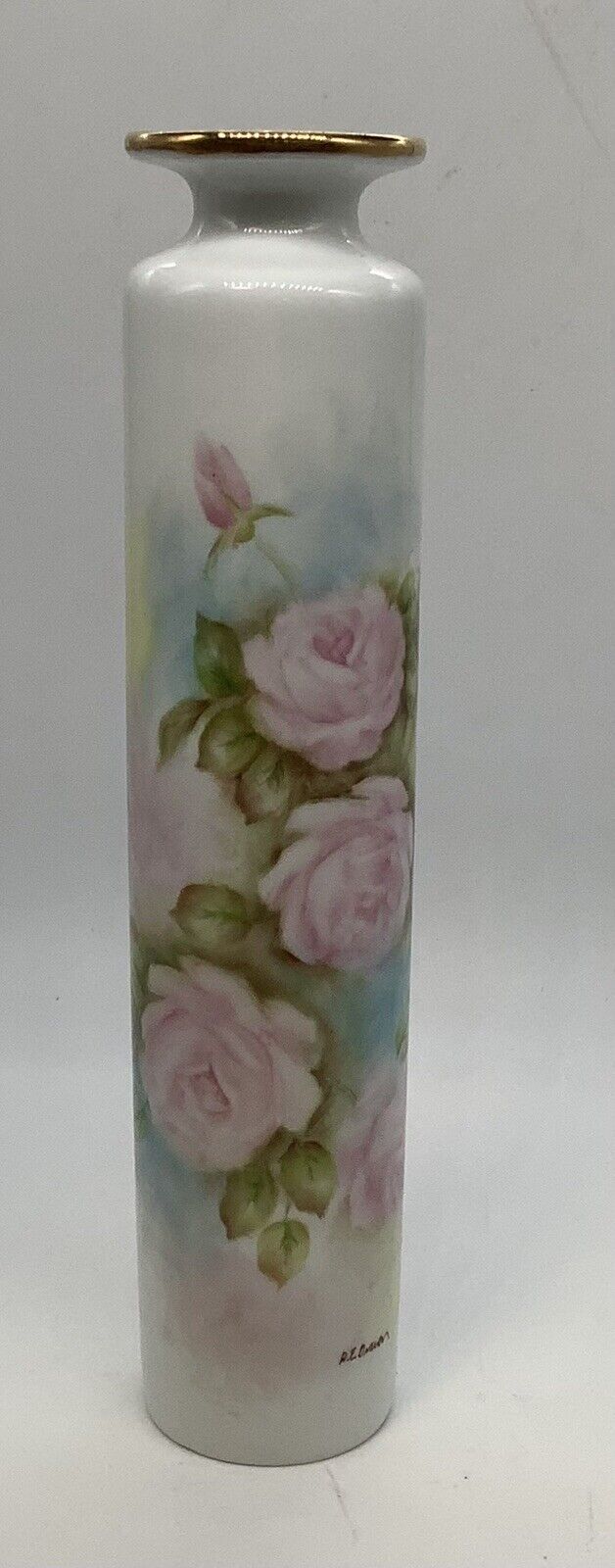 Vintage Gerold Porzel W Germany Porcelain Floral Bud Vase