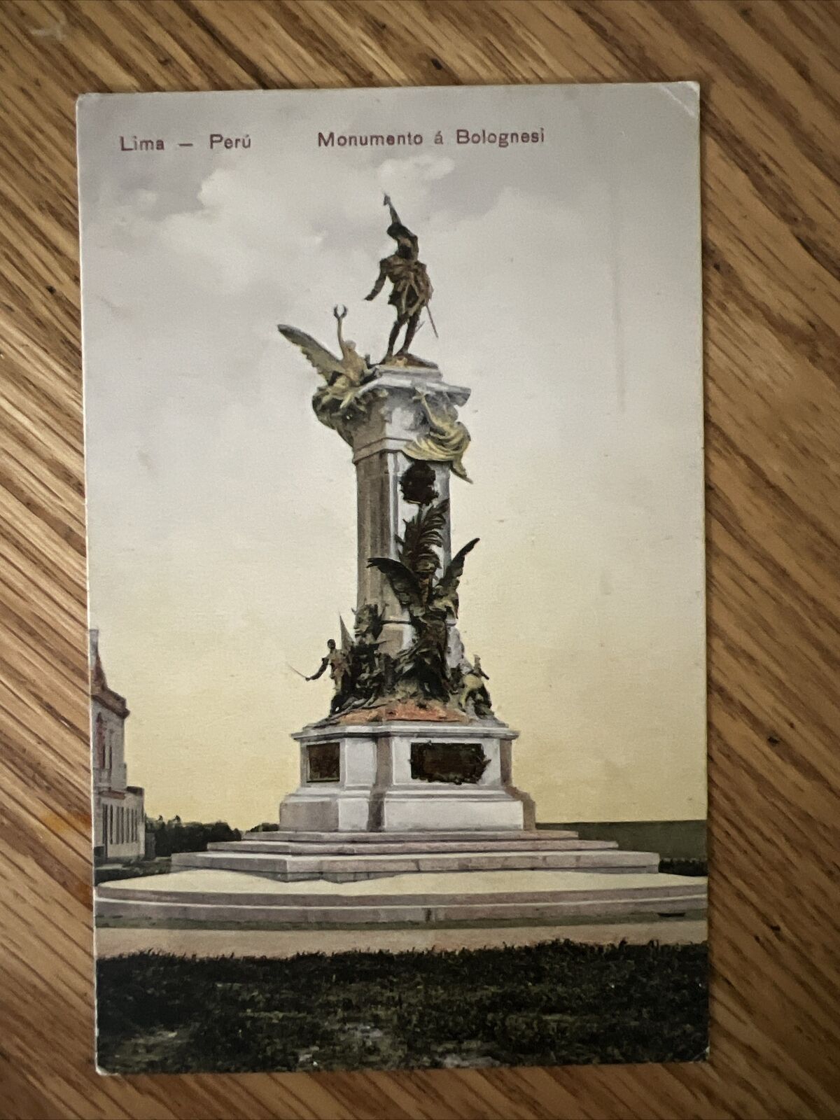 c1910 Monumento á Bolognesi, Lima, Peru Vintage Postcard