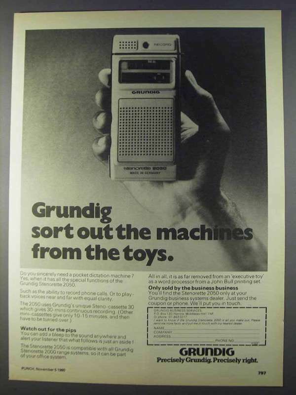 1980 Grundig Stenorette 2050 Ad - The Machines