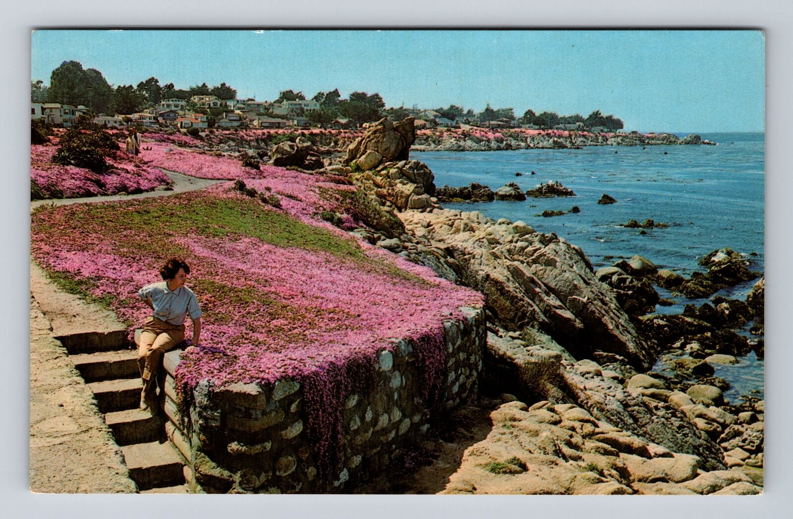 Pacific Grove CA-California, Scenic View Magic Carpet, Antique Vintage Postcard
