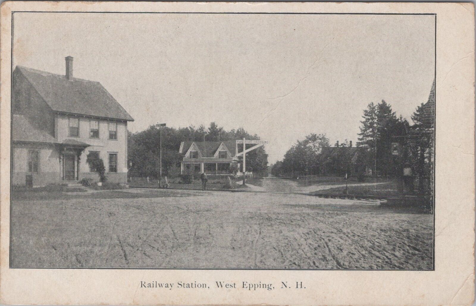 Railway Station West Epping New Hampshire c1900s Unposted Postcard