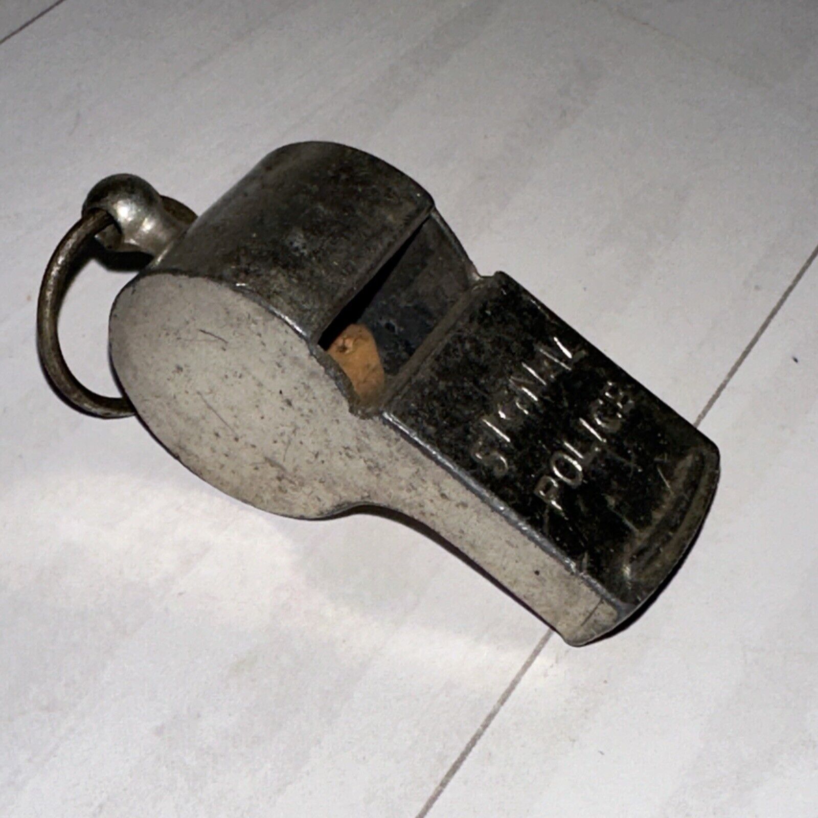 Vintage Signal Police  Metal Whistle, Made in Japan Cork Ball