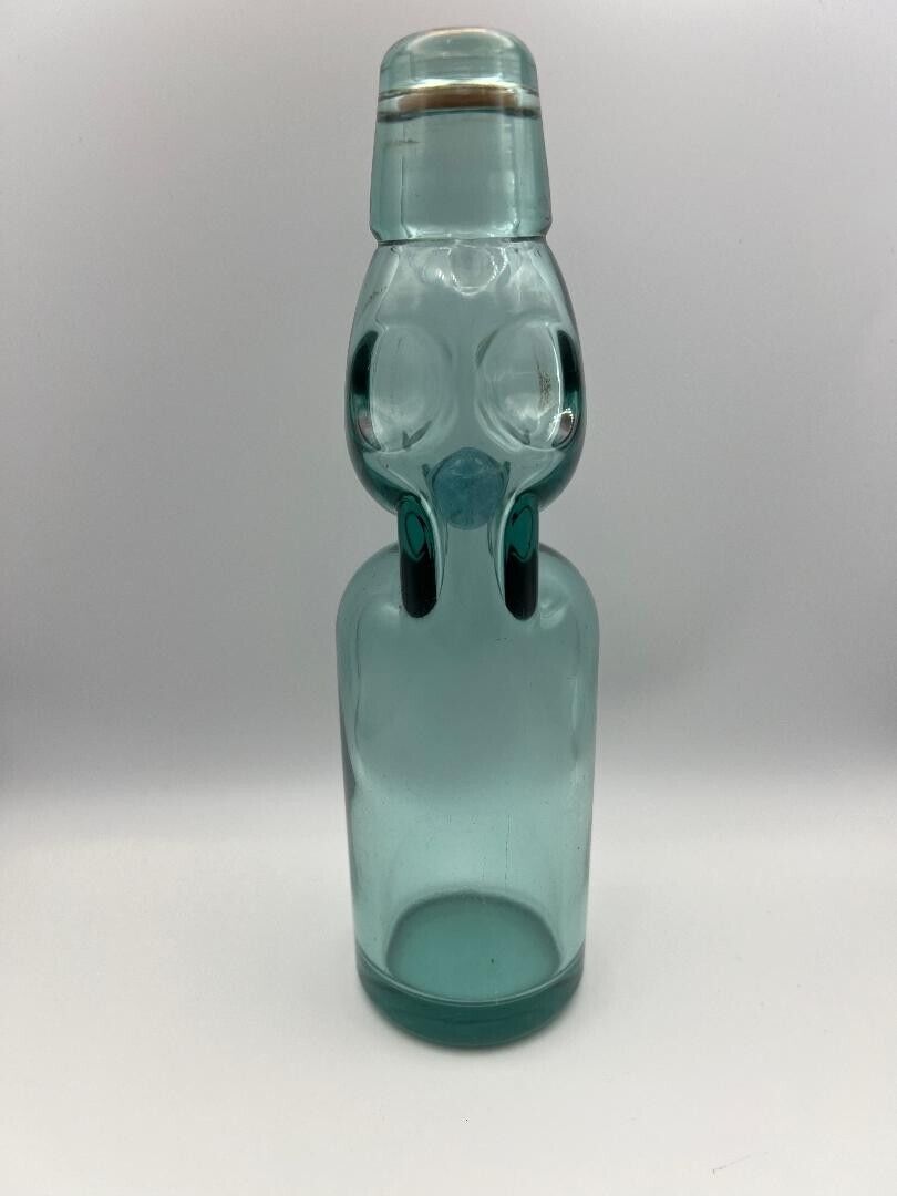 Vintage Blue Glass Codd Neck Bottle  Marble Stopper Excellent condition