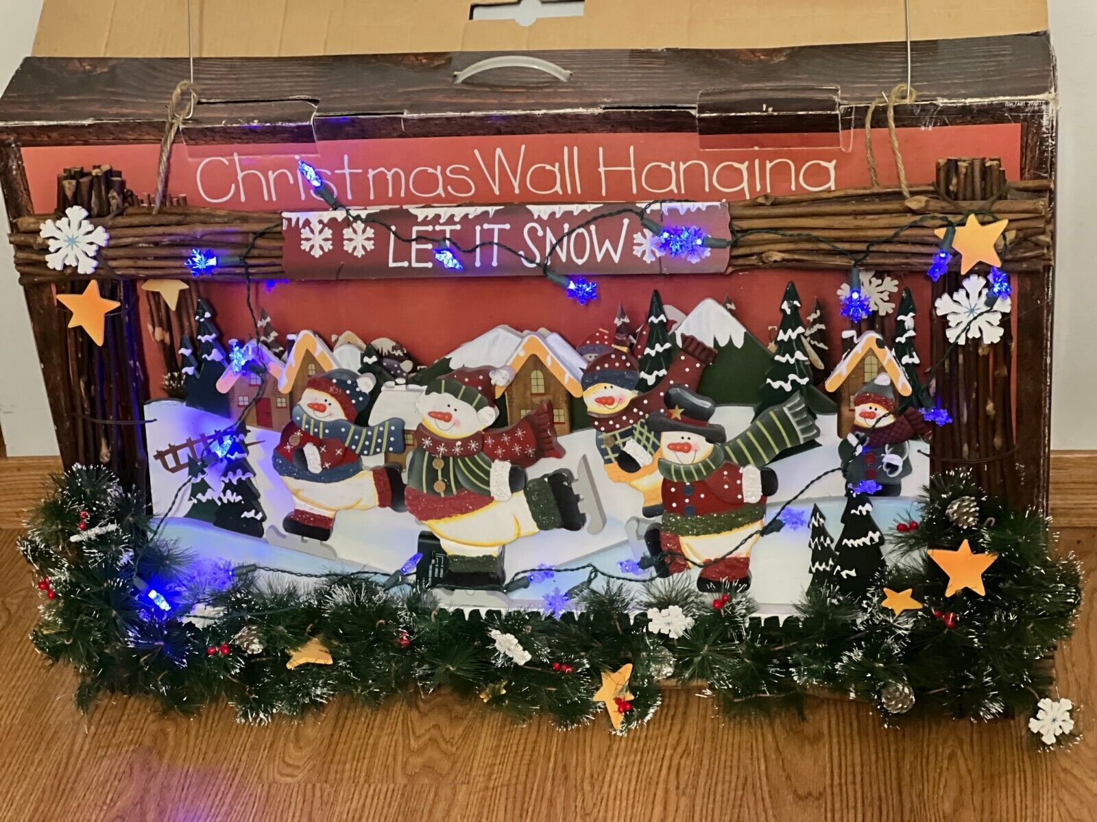 Costco Christmas Let it Snow Indoor Wall Hanging Snowmen 36\