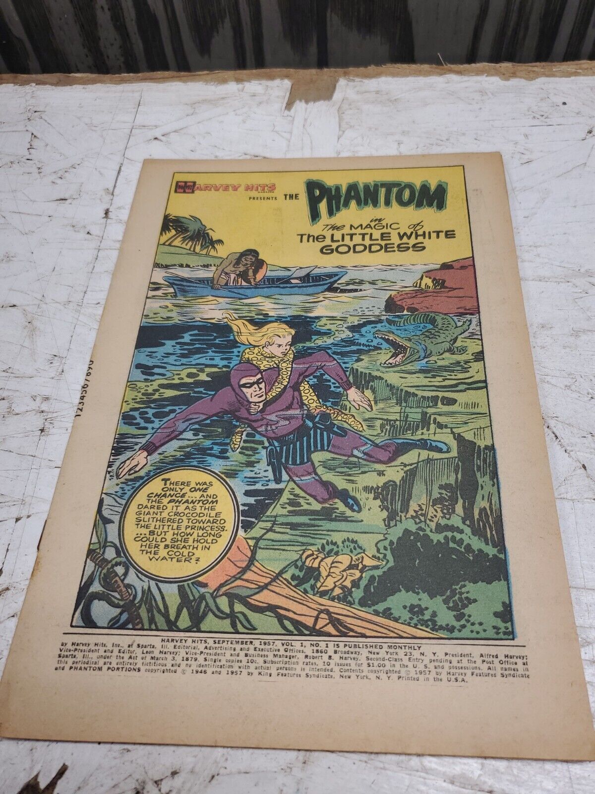 Harvey Comics HARVEY HITS #1 THE PHANTOM 1957 Golden Age 1st Issue No Cover 