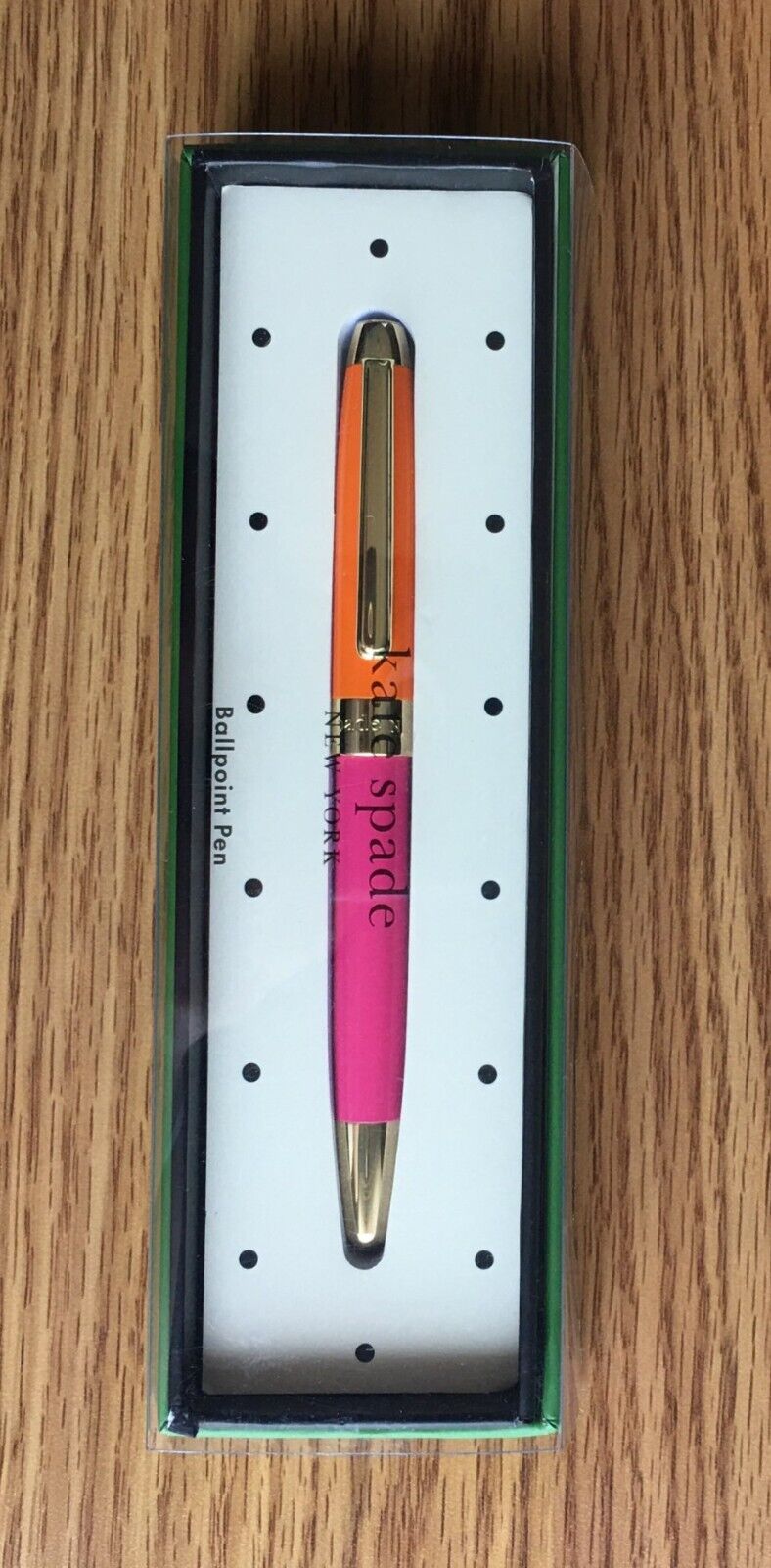 Kate Spade New York HandWritten Note Ball Point Pen Orange & Pink (NIB)