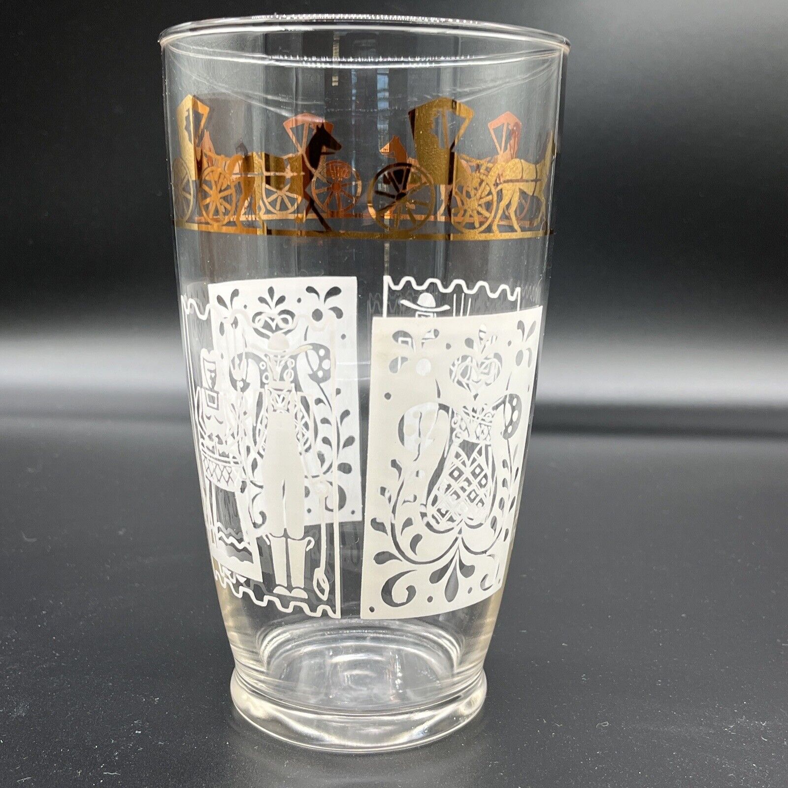 Vintage/MCM Anchor Hocking Amish Butter Print Cocktail Mixing Glass 24oz