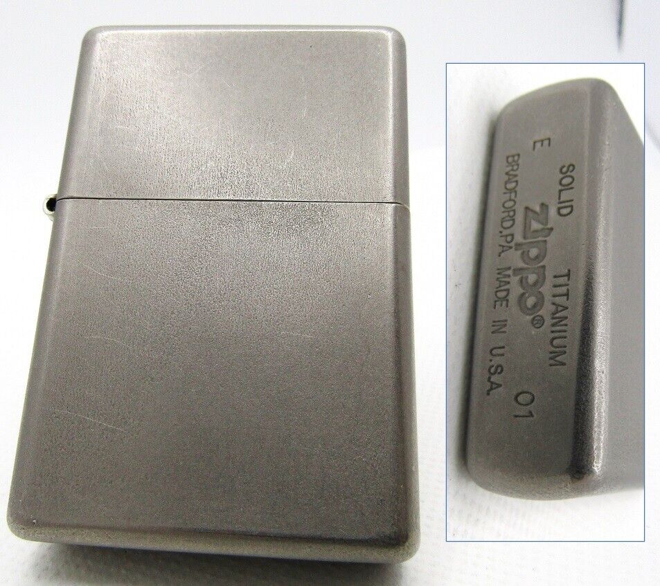 Solid Titanium Zippo 2001 Fired Rare