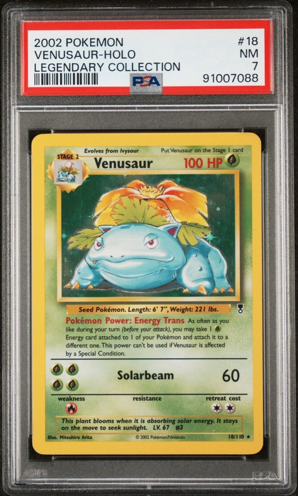 Pokemon 2002 Legendary Collection 18 Venusaur Holo PSA 7