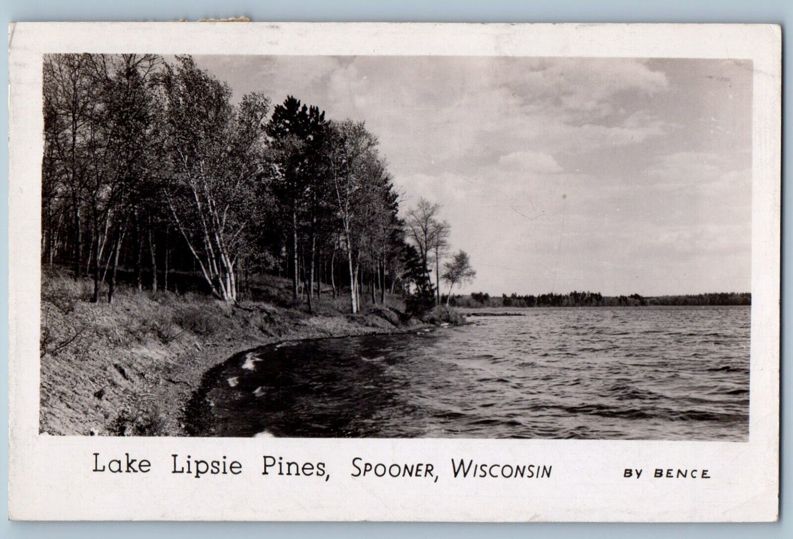 Spooner Wisconsin WI Postcard RPPC Photo View Of Lake Lipsie 1948 Posted Vintage
