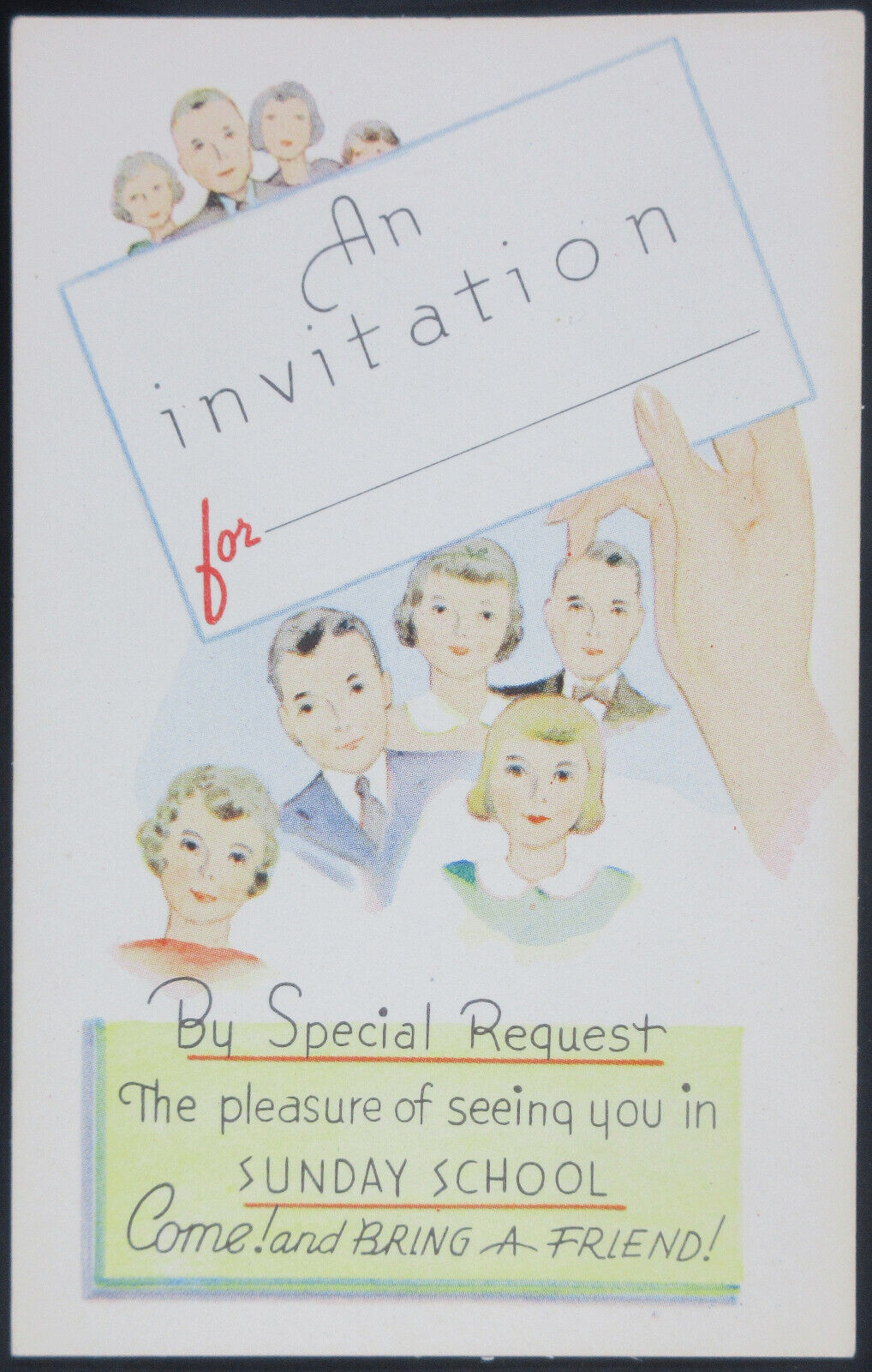 “An Invitation for__, By Special Request” Note in Hand - No. 222 M.P.C. USA