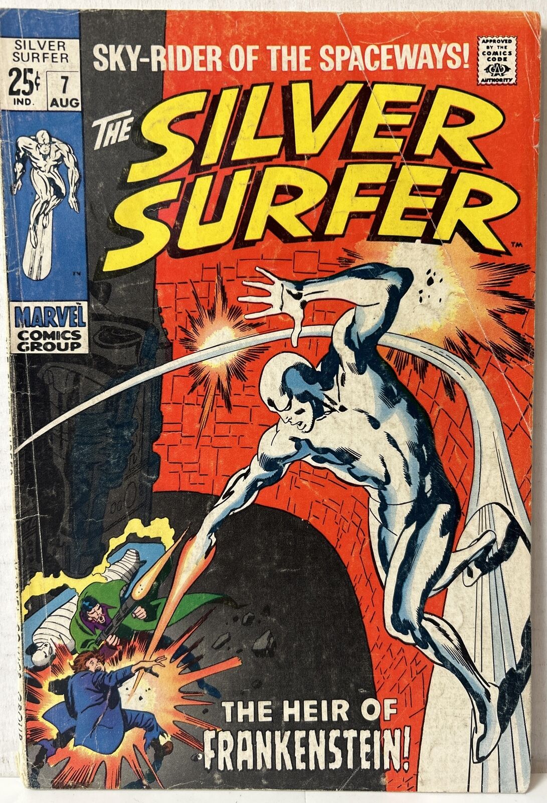 Silver Surfer #7 (1969) Marvel Comics. App. Frankenstein And The Watcher - Good