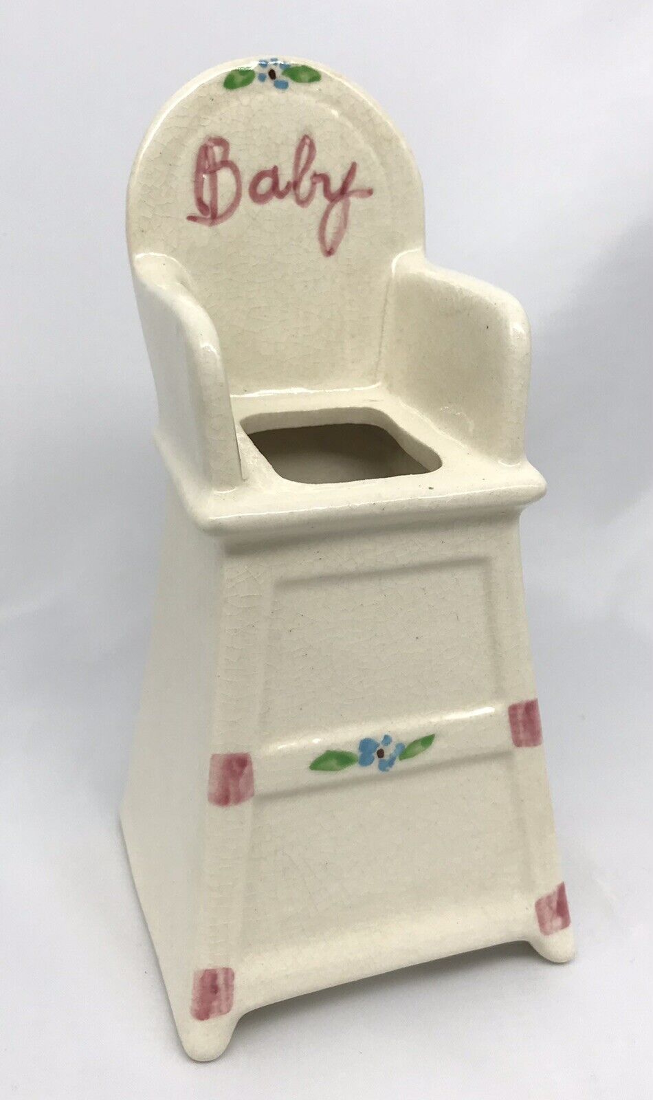 Vintage Pottery Baby High Chair Planter  