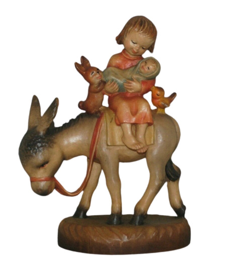 Anri Flight Into Egypt Hand Carved Wooden Figurine 6.25\